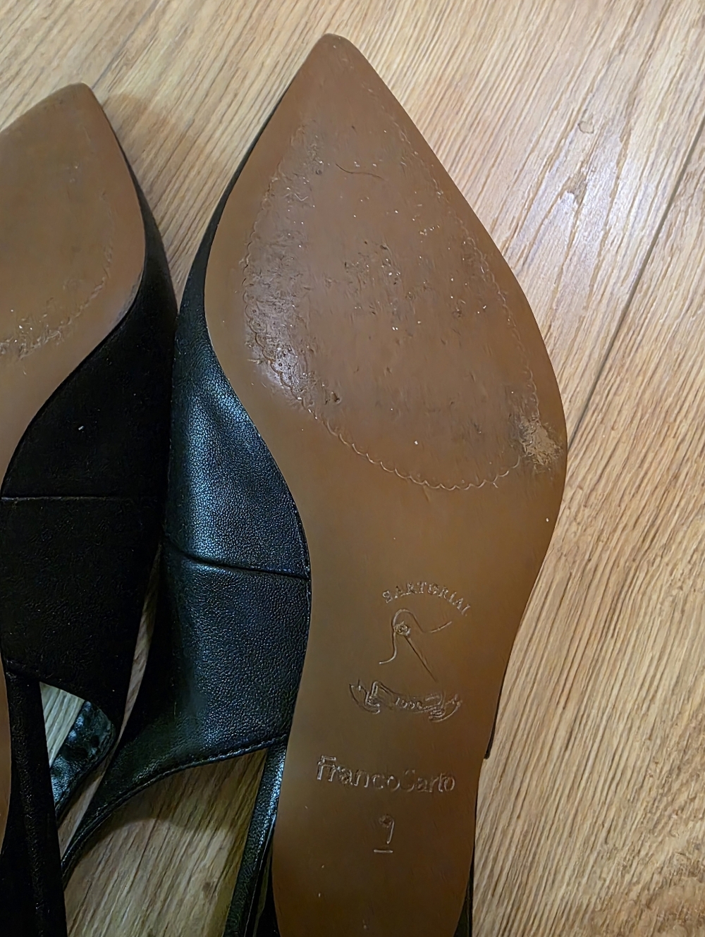 Franco Sarto Black Slingback Kitten Heels Size 9 - Picture 8 of 8